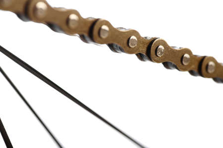 Color detail on a chain from a bicycle.の写真素材