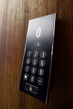 Close up shot of the buttons of an elevator.の写真素材