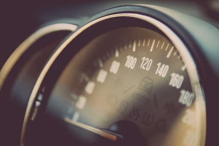 Close up shot of a speedometer in a car.の写真素材