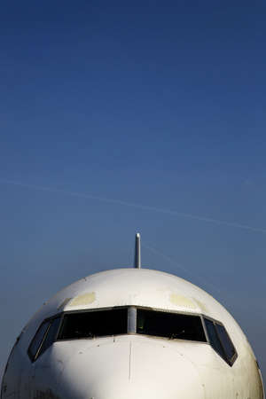 Color detail with the front side of a passenger airplane.の写真素材