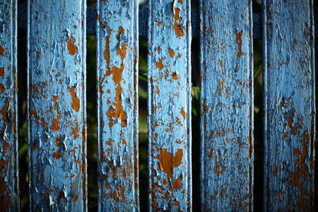 Color shot of an blue wooden fence.の写真素材