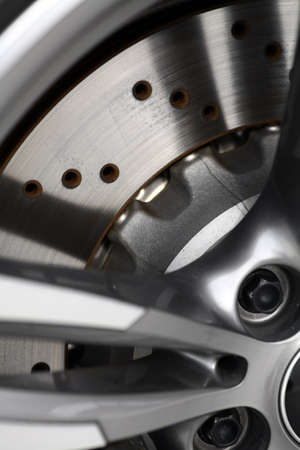 Close-up shot of a car's brake disc.の写真素材