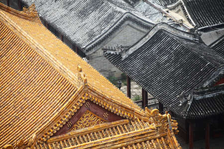 Color picture of some traditional Chinese roof tops.の写真素材