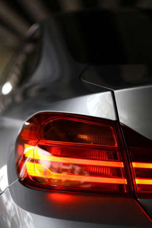 Detail on the rear light of a car.の写真素材