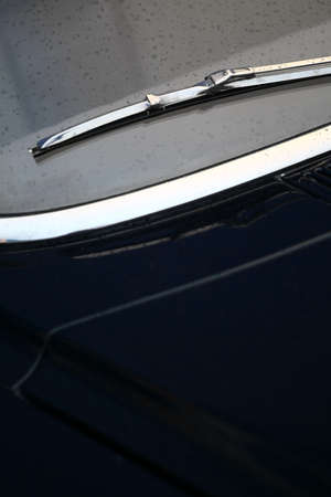 Color vertical shot of a vintage car screen wiper.の写真素材