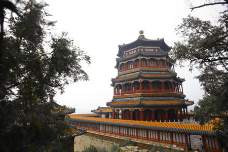 Color shot of the Summer Palace in Beijing, China.のeditorial素材