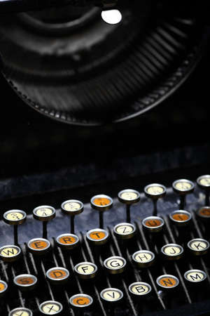 Color horizontal detail of the keyboard of an old typewriter.の写真素材