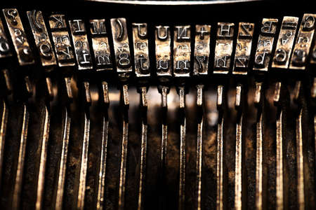 Color detail of the letters of a vintage typewriter.