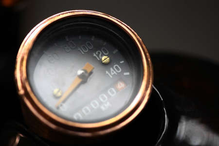 Color detail with the speedometer of a motorcycle.
