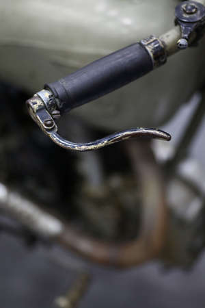 Color image of an old motorcycle brake or clutch lever.の写真素材
