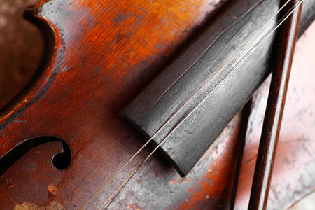 Color detail of a used, old violin.の写真素材