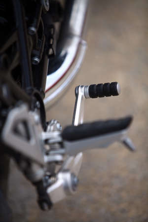 Color image of the gear shifter pedal of a motorcycle.の写真素材