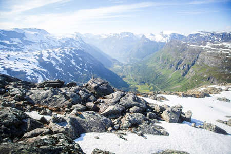 Color view from the Dalsniba to Geirangerfjorden.の写真素材