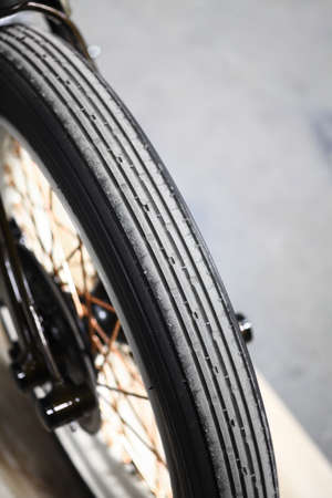 Color close up of a motorcycle tire.の写真素材