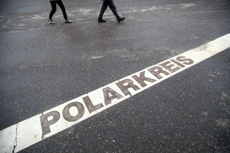 Color image of the line of the arctic circle in Rovaniemi, Finland.の写真素材