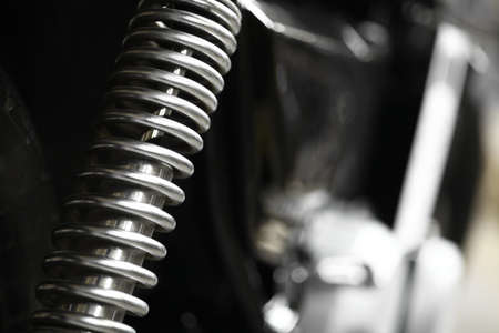Color shot of a motorcycle shock absorber.の写真素材