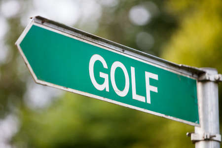 Color image of a golf venue indicator sign.の写真素材