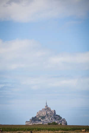 Color image of Mont Saint Michel in Normandy, France.のeditorial素材