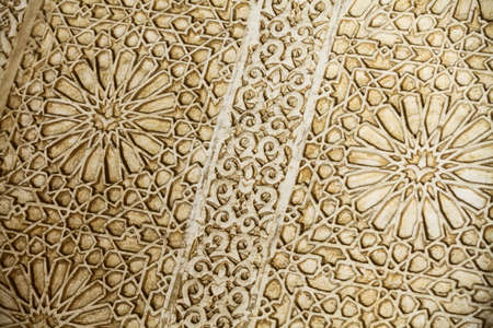 Close up shot of some Arabic decorations on a wall.の写真素材