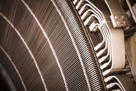 Close-up shot of a stator from a big electric motor.の写真素材