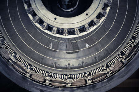 Close-up shot of a stator from a big electric motor.の写真素材