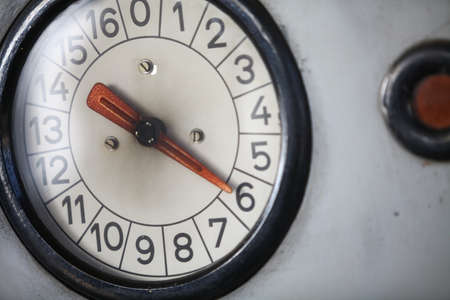 Color close up shot of an old pressure gauge.の写真素材