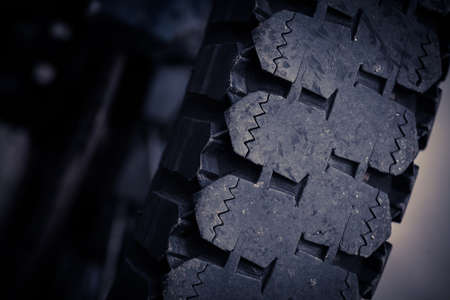 Color image of a used motorcycle tire.の写真素材