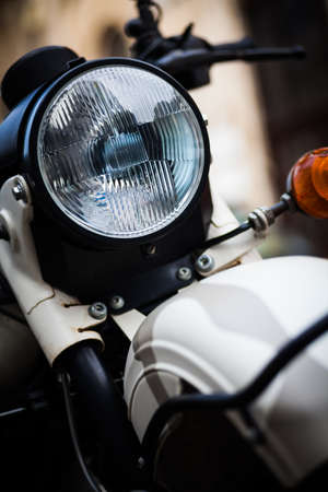 Color image of a classic motorcycle headlight.の写真素材