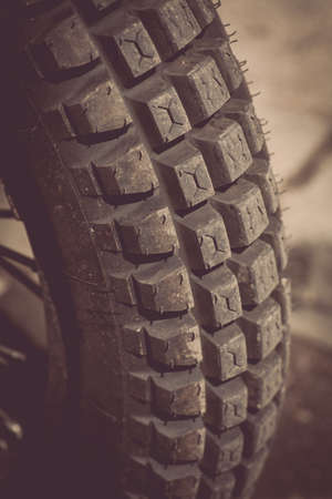 Color image of an off-road trial motorcycle tire.の写真素材