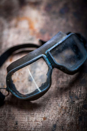 Color image of some old used goggles.の写真素材