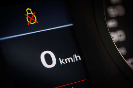 Color detail of lightsl warning symbol in a car.の写真素材