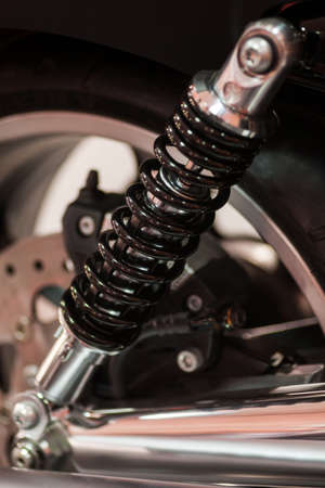 Color shot of a motorcycle shock absorber.