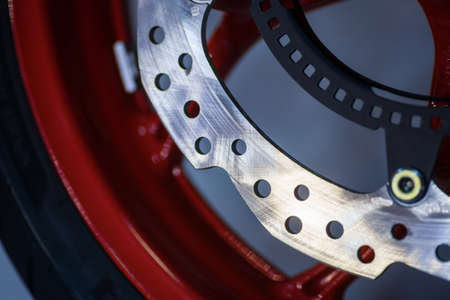 Color image of the brake disc of a motorcycle.の写真素材