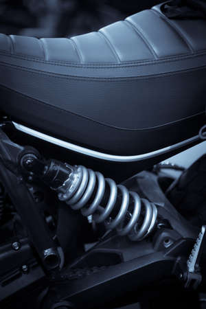 Color shot of a motorcycle shock absorber.