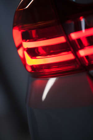 Detail on the rear light of a car.の写真素材