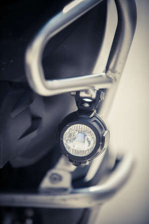 Close up image of a fog light from a motorcycle.の写真素材