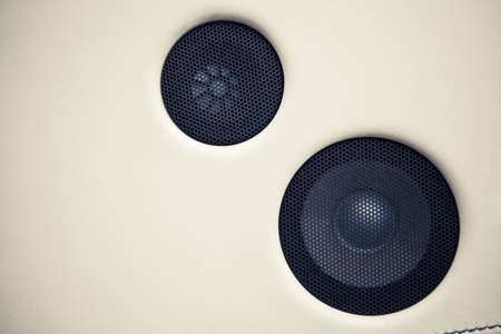 Close up image of a car's stereo speaker.の写真素材