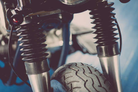 Color shot of a motorcycle front fork shock absorber.の写真素材