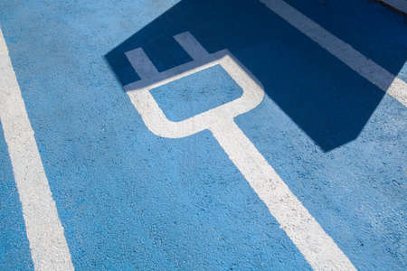 Color image of a parking spot for electric cars.