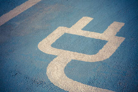 Color image of a parking spot for electric cars.