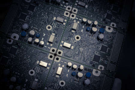 Color image of an electronic circuit board.