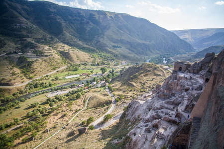 Color image of some cave dwellings in Vardzia, Georgia.の写真素材
