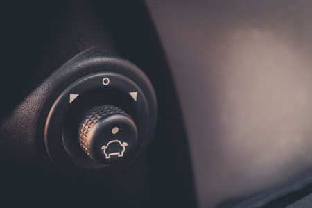 Close up image of an automatic side mirror adjustment buttons.の写真素材