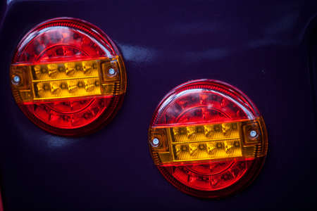 Close up shot of a vintage car rear lights.の写真素材