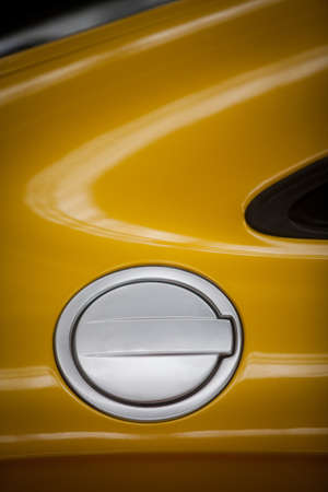 Close up shot of a car's fuel tank lid, closed.の写真素材