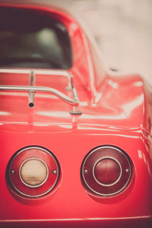 Close up shot of a vintage car rear lights.の写真素材