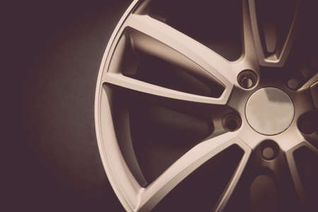 Close up shot of a new car rim.