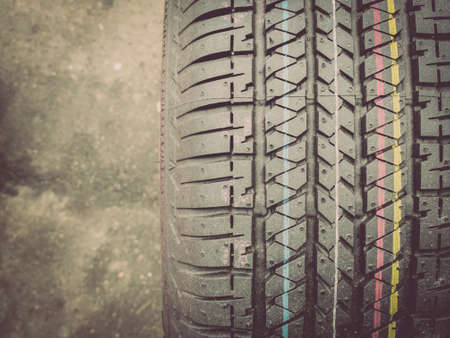 Close up shot of a new car tire.の写真素材