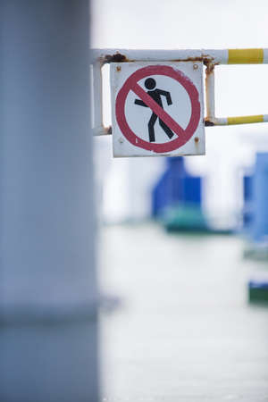 Color detail of a forbidden passage sign.の写真素材