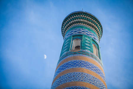 Islam Khoja Minaret in Khiva, Uzbekistan.の写真素材